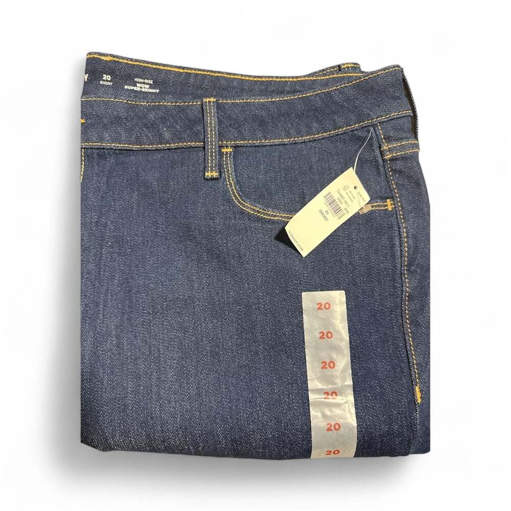 Old Navy Super Skinny Mid Rise Dark Wash Stretch Jeans Women's Size 20 New